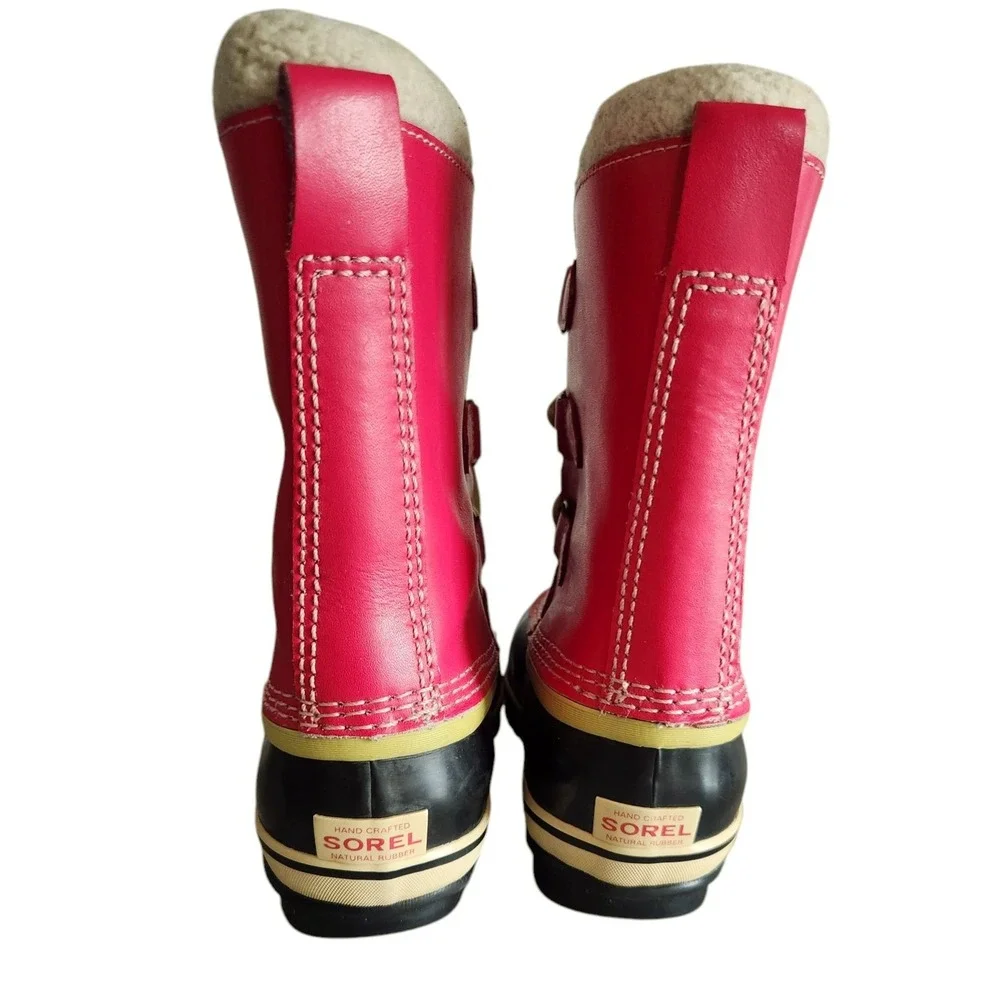 SOREL Yoot Pac Pink Winter Snow‎ Boot Sherpa Lining Youth Size Big Girls US 5